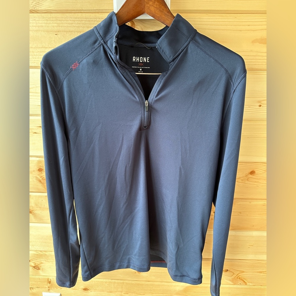 Rhone Mens Quarter Zip Blue Size M